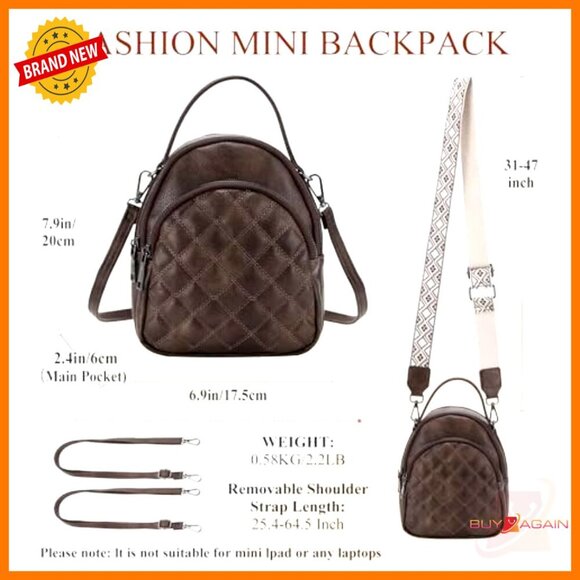 Mini Backpack Purse Convertible Shoulder Bag with Guitar Strap